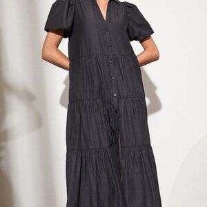 Brochu Walker Havana Washed Black Midi Dress - M